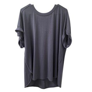 Knit High Low Tunic Top | Blue Gray | Womens 1X  | Plus Size | NWT